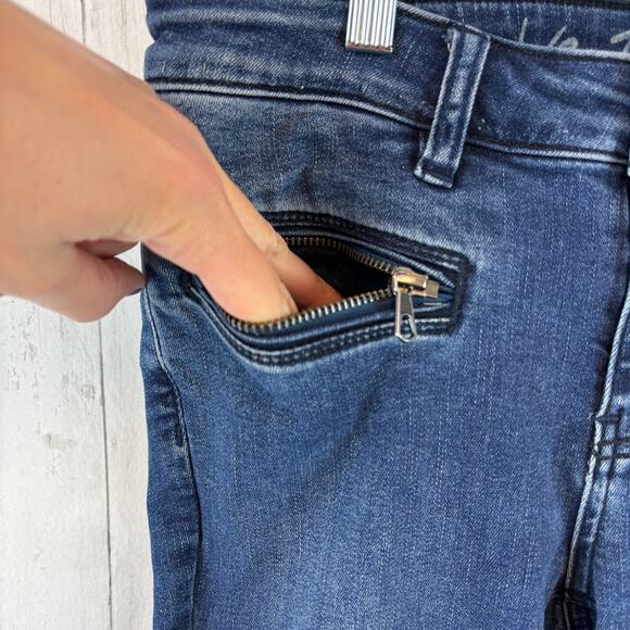 Free People We The Free Moto Jet Zip Skinny Baltic Crop Ankle Jeans Size 28 - Picture 5 of 15
